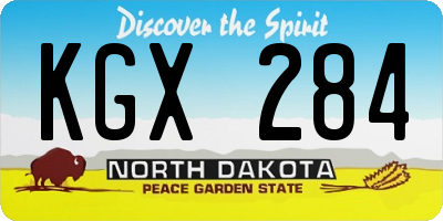 ND license plate KGX284