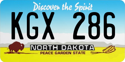 ND license plate KGX286