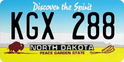 ND license plate KGX288