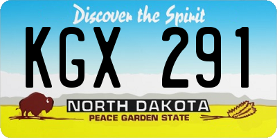 ND license plate KGX291