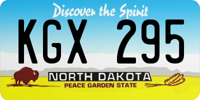 ND license plate KGX295
