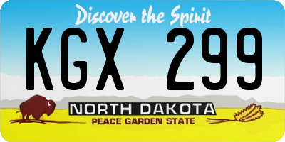 ND license plate KGX299
