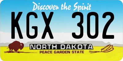 ND license plate KGX302