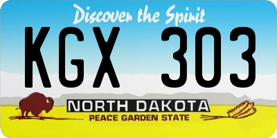 ND license plate KGX303