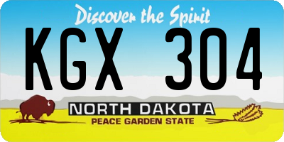 ND license plate KGX304