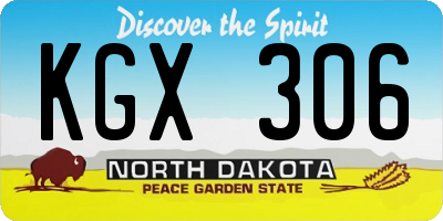 ND license plate KGX306