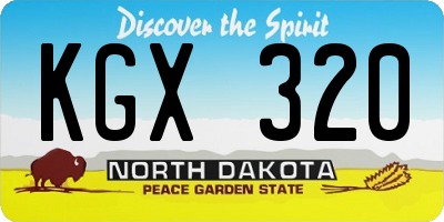 ND license plate KGX320