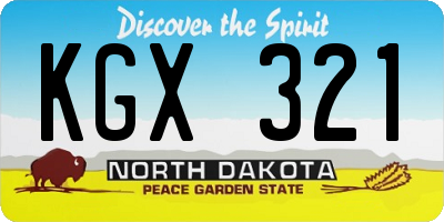 ND license plate KGX321