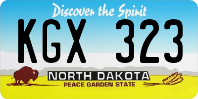 ND license plate KGX323