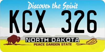 ND license plate KGX326