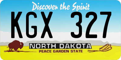 ND license plate KGX327
