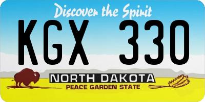 ND license plate KGX330