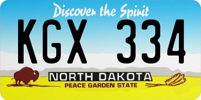 ND license plate KGX334