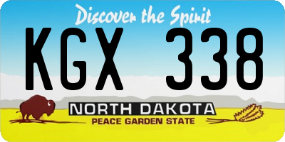 ND license plate KGX338