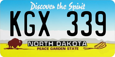 ND license plate KGX339