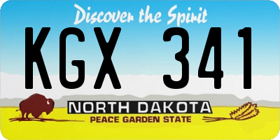 ND license plate KGX341