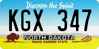 ND license plate KGX347