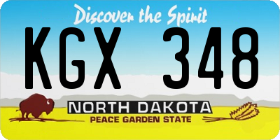 ND license plate KGX348