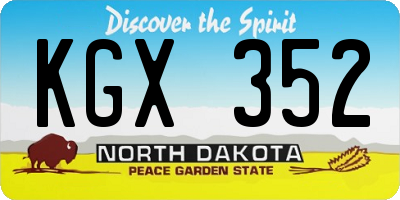 ND license plate KGX352
