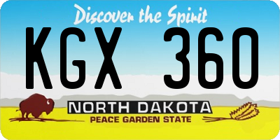 ND license plate KGX360