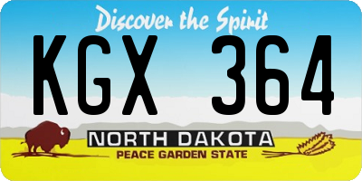 ND license plate KGX364