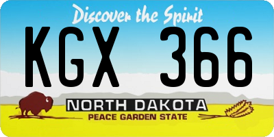 ND license plate KGX366