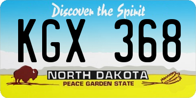 ND license plate KGX368