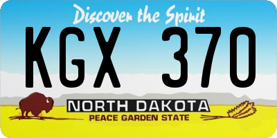 ND license plate KGX370