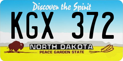 ND license plate KGX372