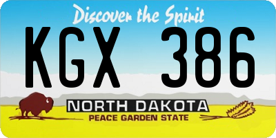 ND license plate KGX386