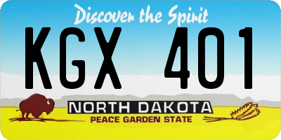 ND license plate KGX401