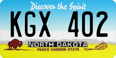 ND license plate KGX402