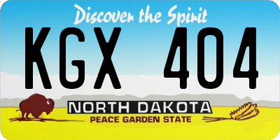 ND license plate KGX404