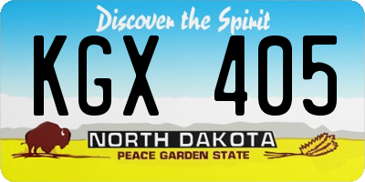 ND license plate KGX405