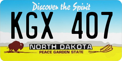 ND license plate KGX407