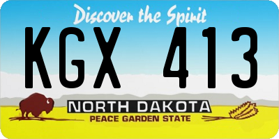 ND license plate KGX413