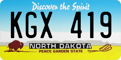 ND license plate KGX419