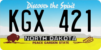 ND license plate KGX421
