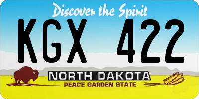 ND license plate KGX422