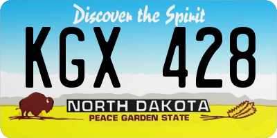 ND license plate KGX428