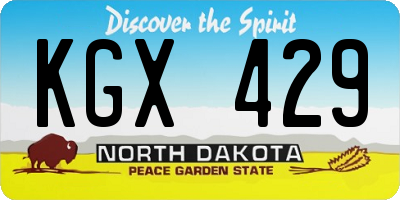 ND license plate KGX429