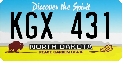 ND license plate KGX431