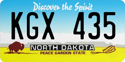 ND license plate KGX435