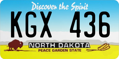 ND license plate KGX436