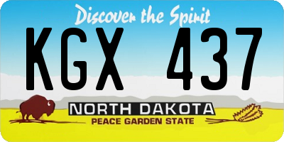 ND license plate KGX437