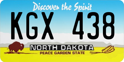 ND license plate KGX438
