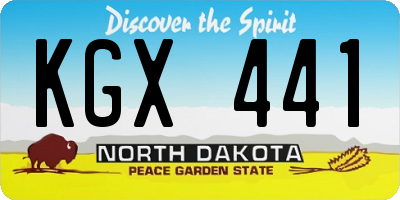 ND license plate KGX441
