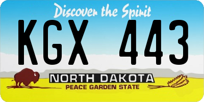 ND license plate KGX443