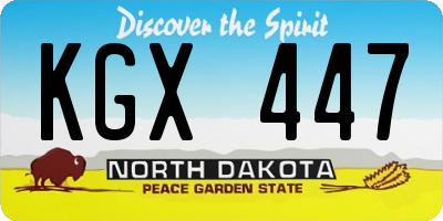ND license plate KGX447
