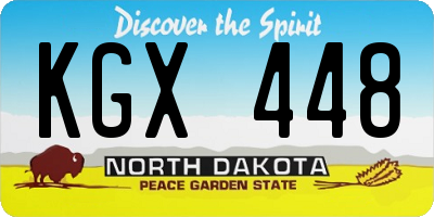 ND license plate KGX448